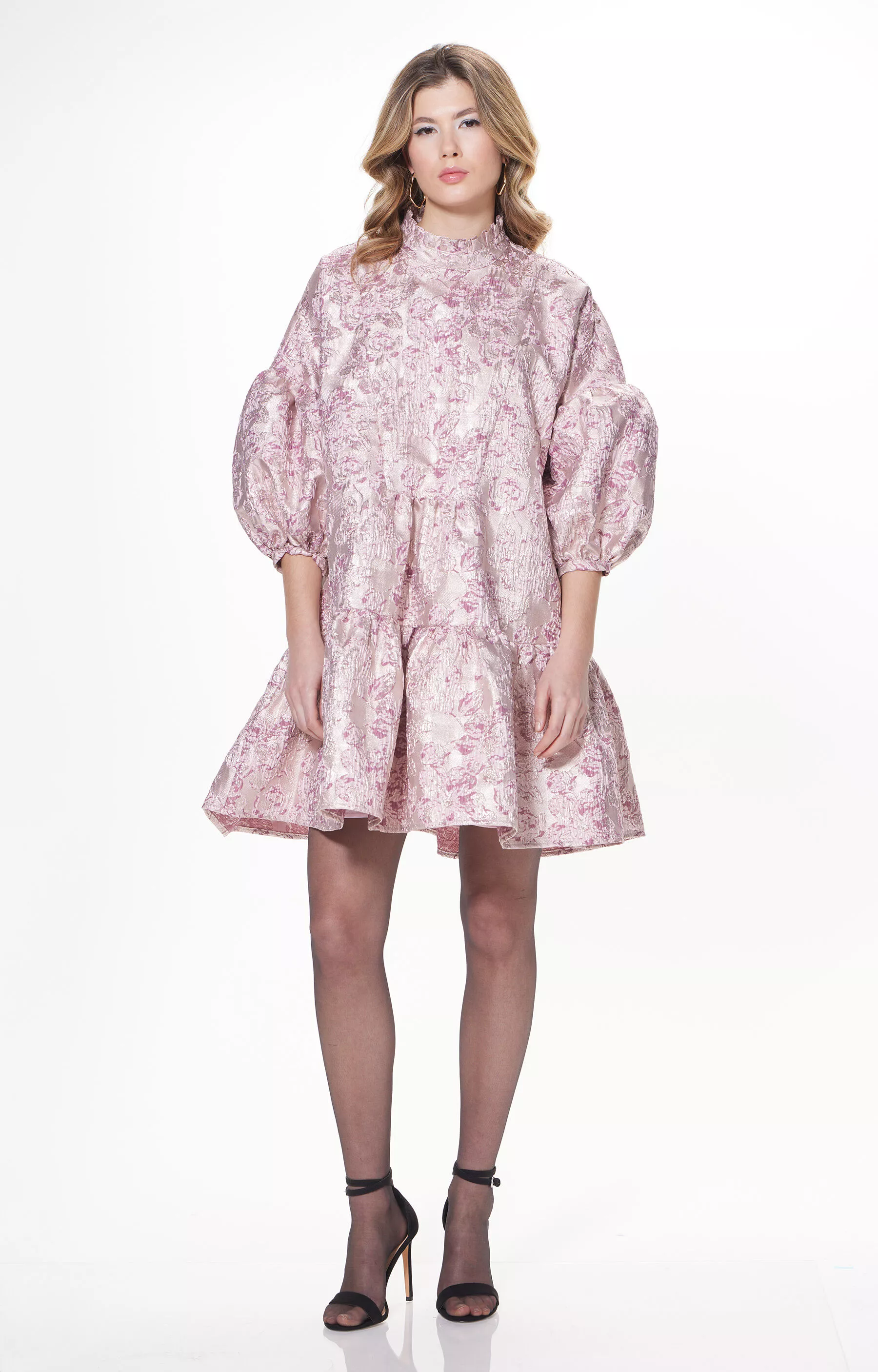 Żakardowa sukienka z połyskiem | Wólczanka