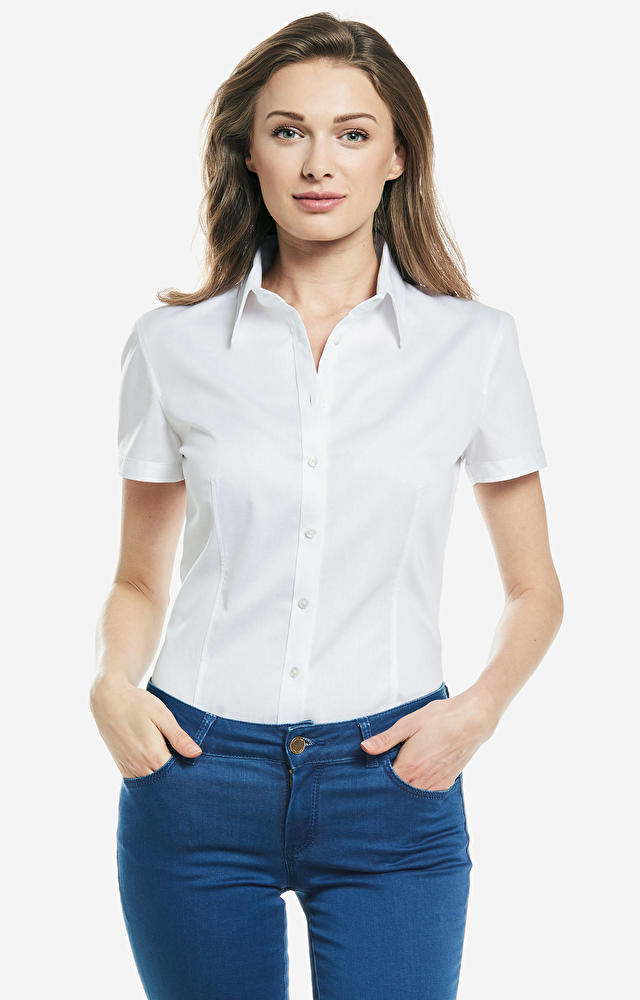 Biała koszula damska krótki rękaw