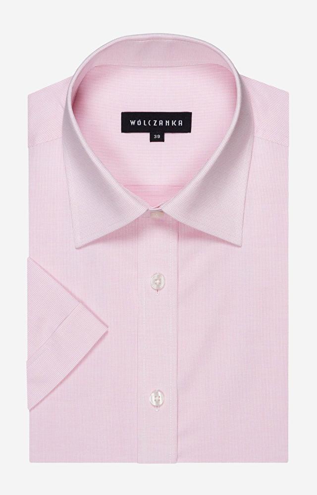 Różowa koszula męska krótki rękaw