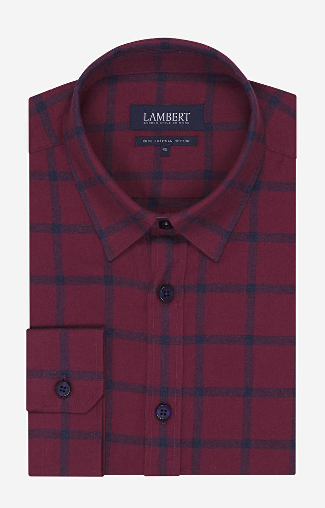 Bordowa koszula LAMBERT