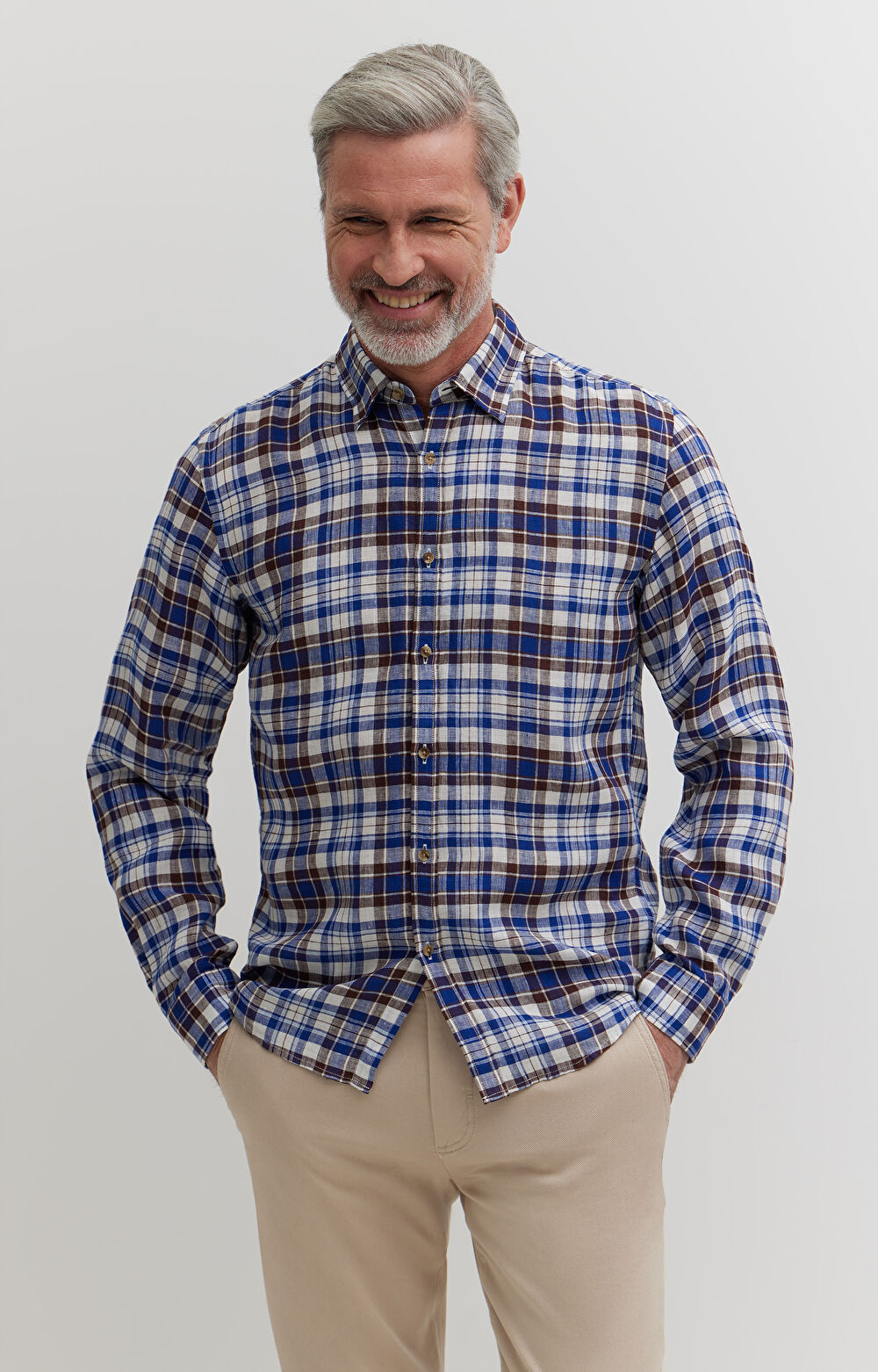 Lniana koszula w kratę - 2