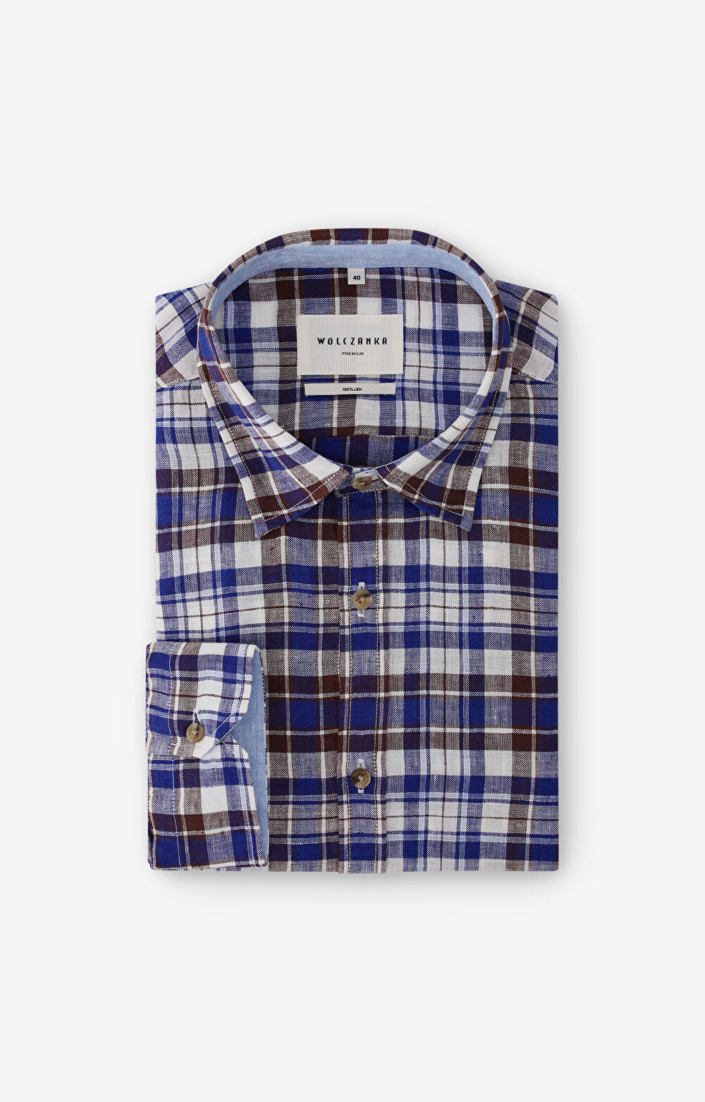 Lniana koszula w kratę
