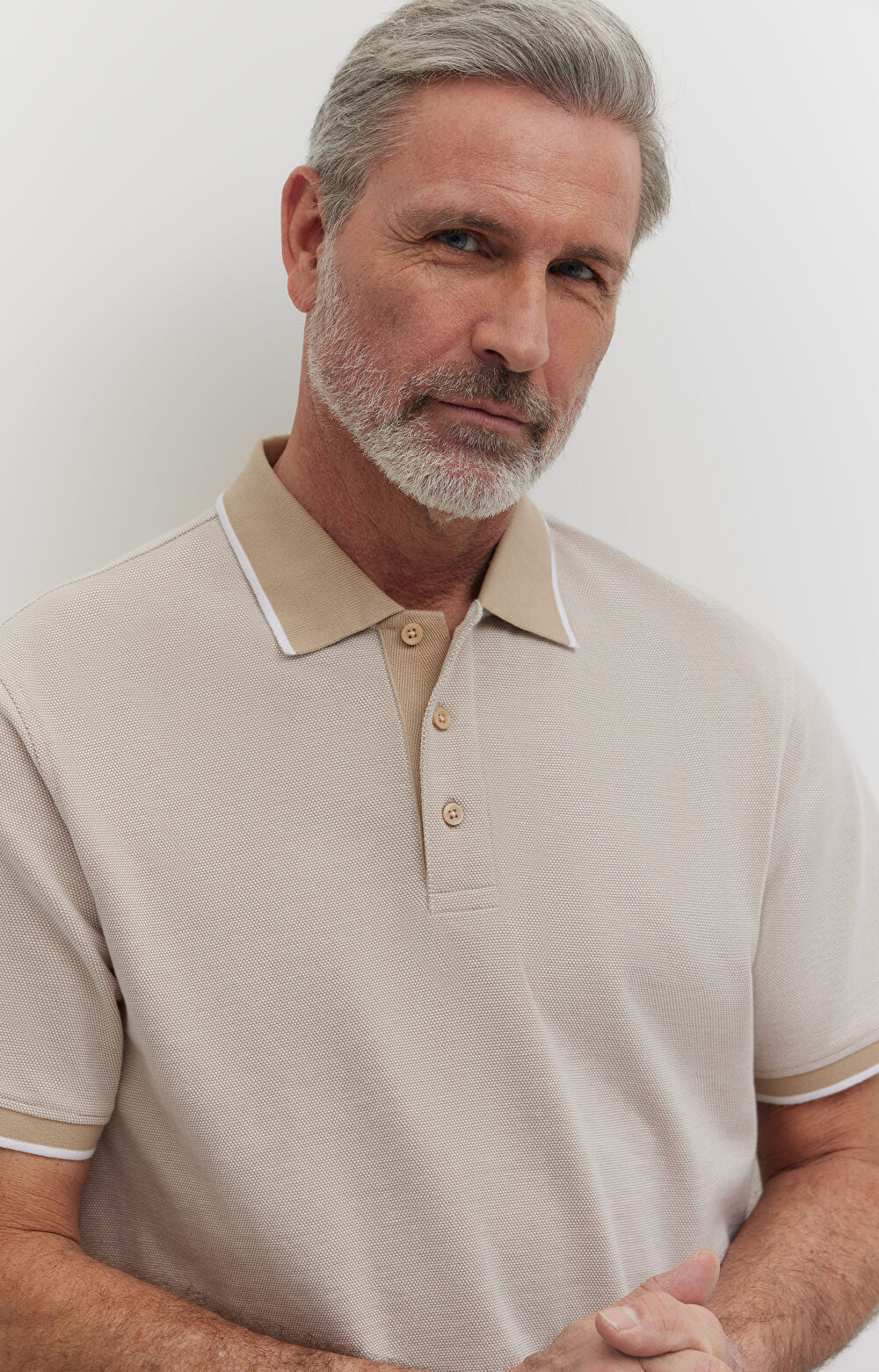 Polo z bawełny organicznej z kontrastem - 4