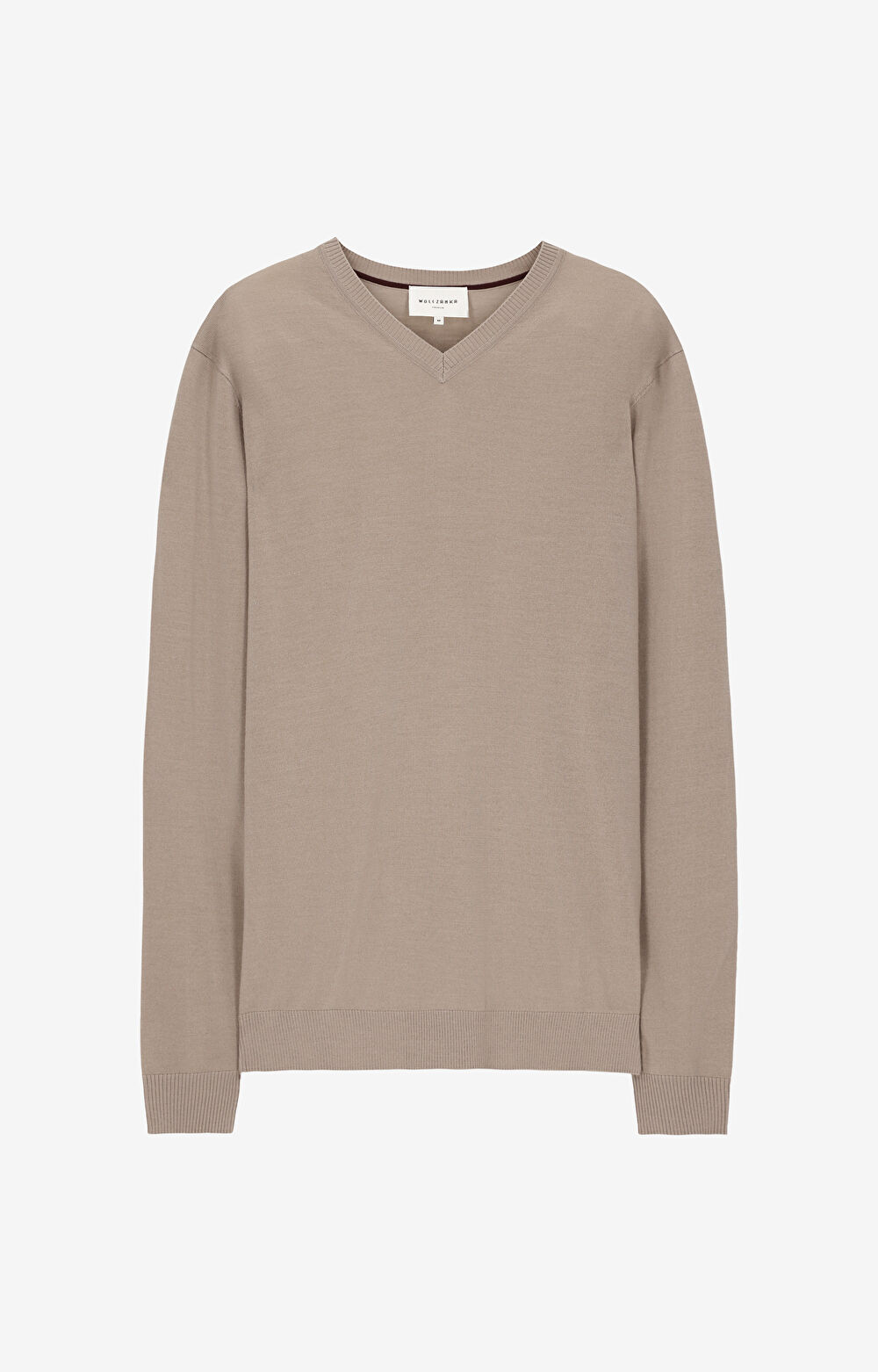 Sweter v-neck z wełny merino - 2