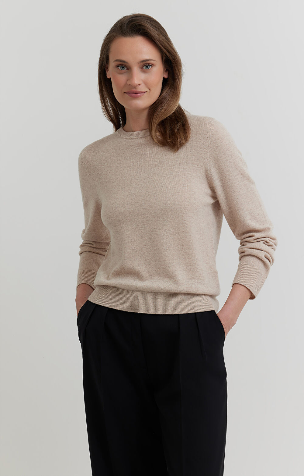 Sweter z melanżowej wełny merino