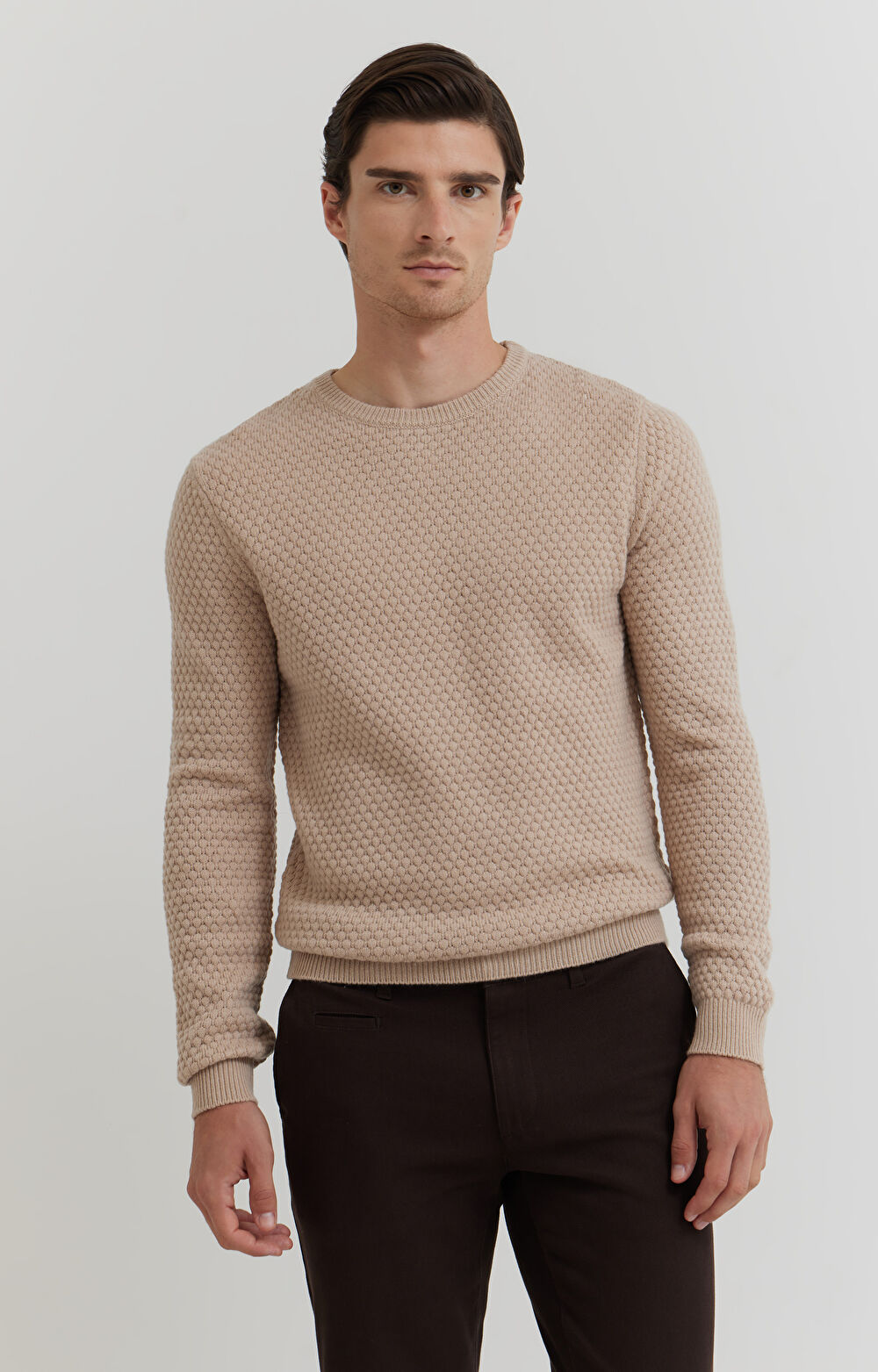 Strukturalny sweter z wełną - 3