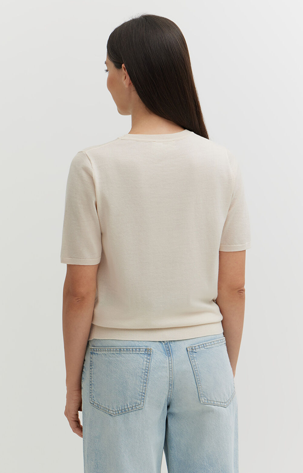 Sweter z krótkim rękawem z wełny merino - 4