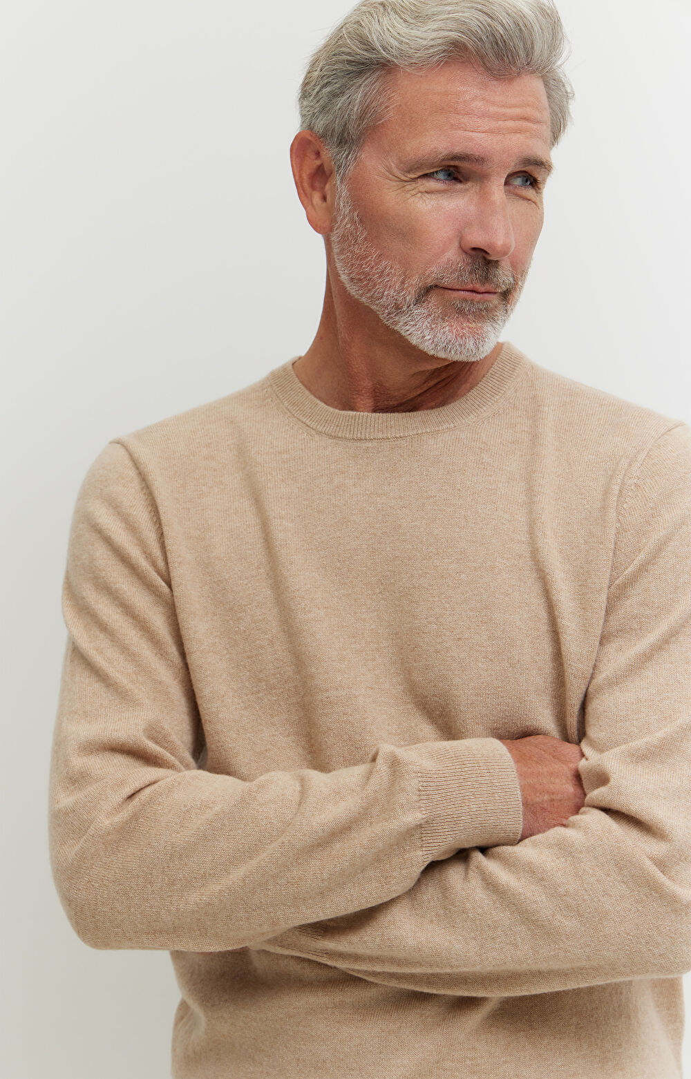 Sweter z melanżowej wełny merino - 5