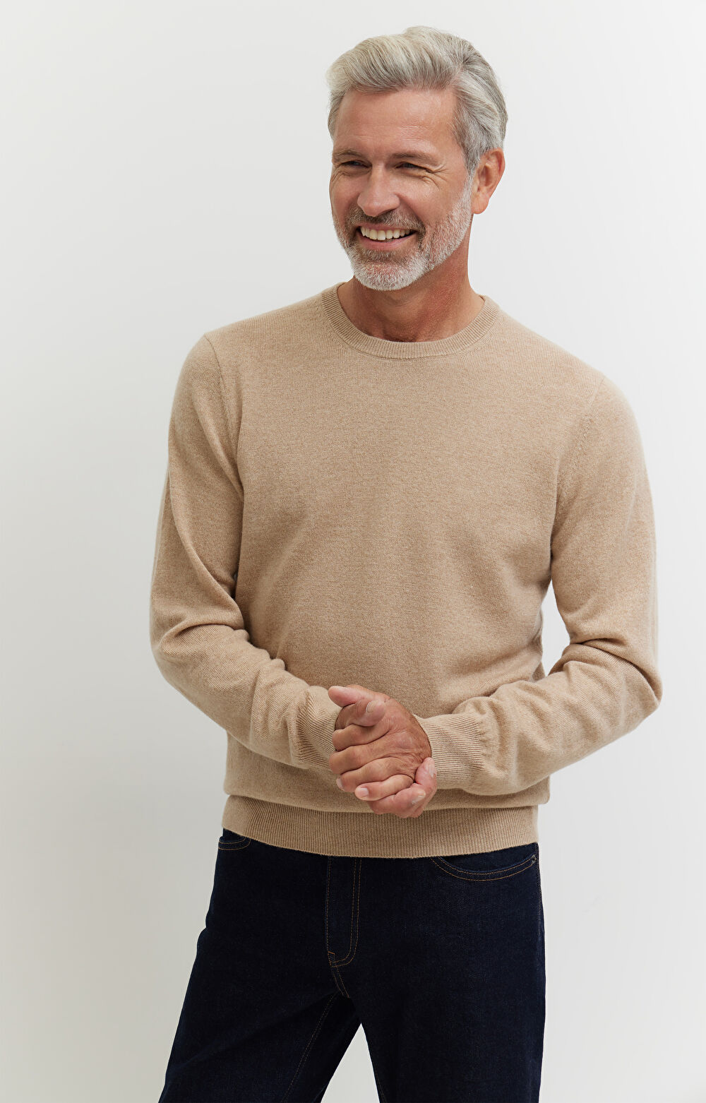 Sweter z melanżowej wełny merino - 4