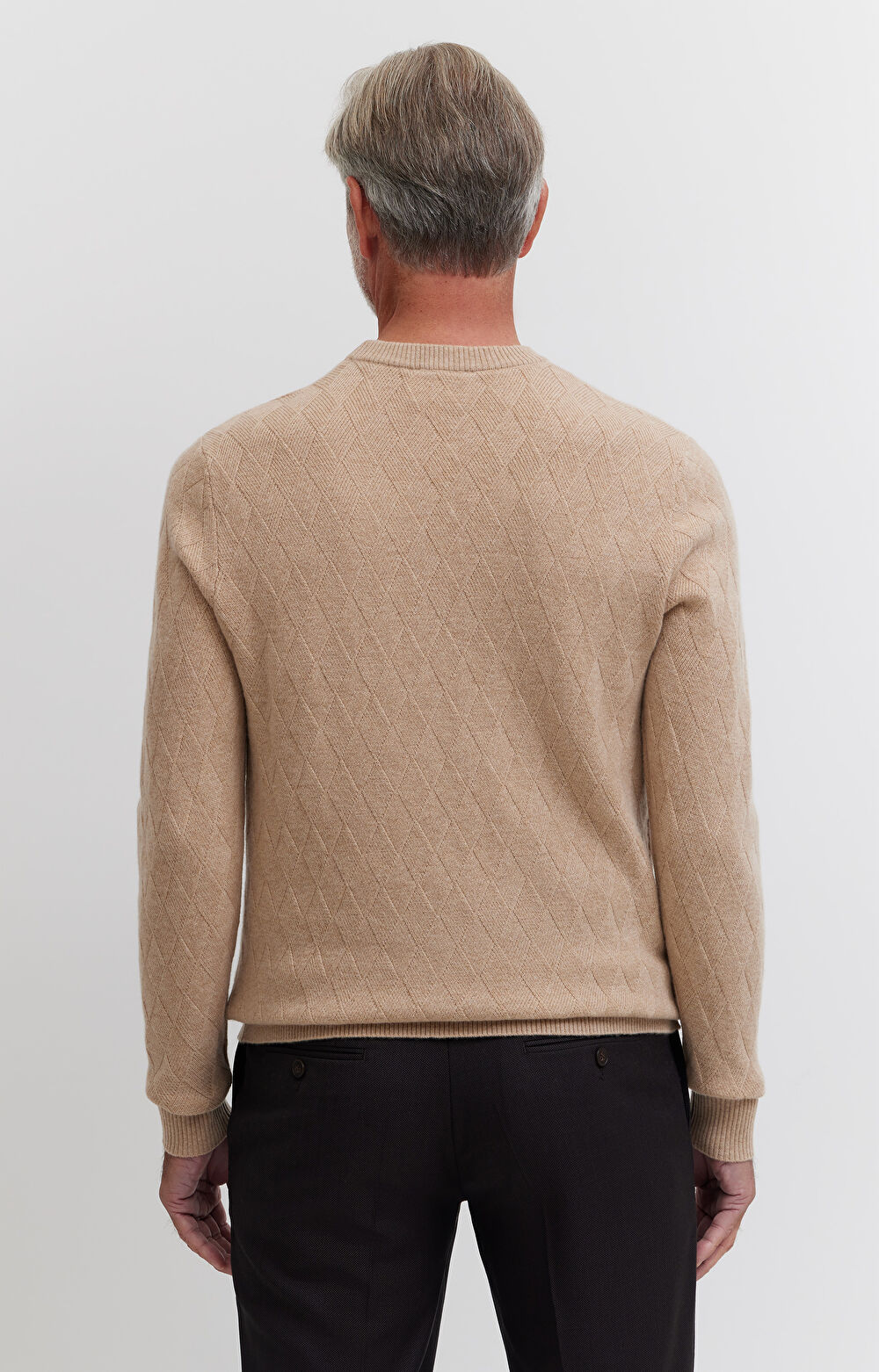 Sweter w romby z wełny merino - 3