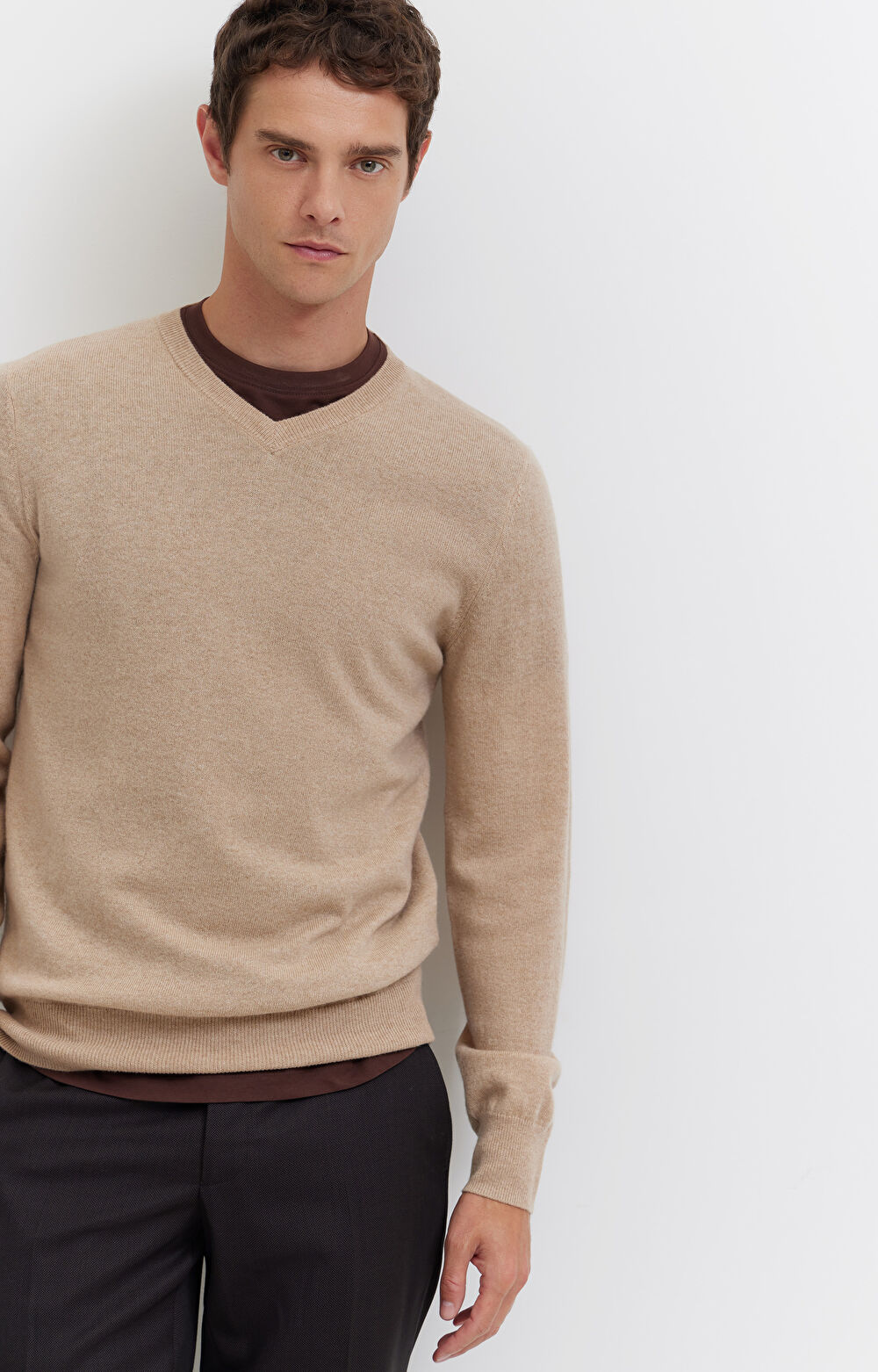 Sweter z melanżowej wełny merino - 6