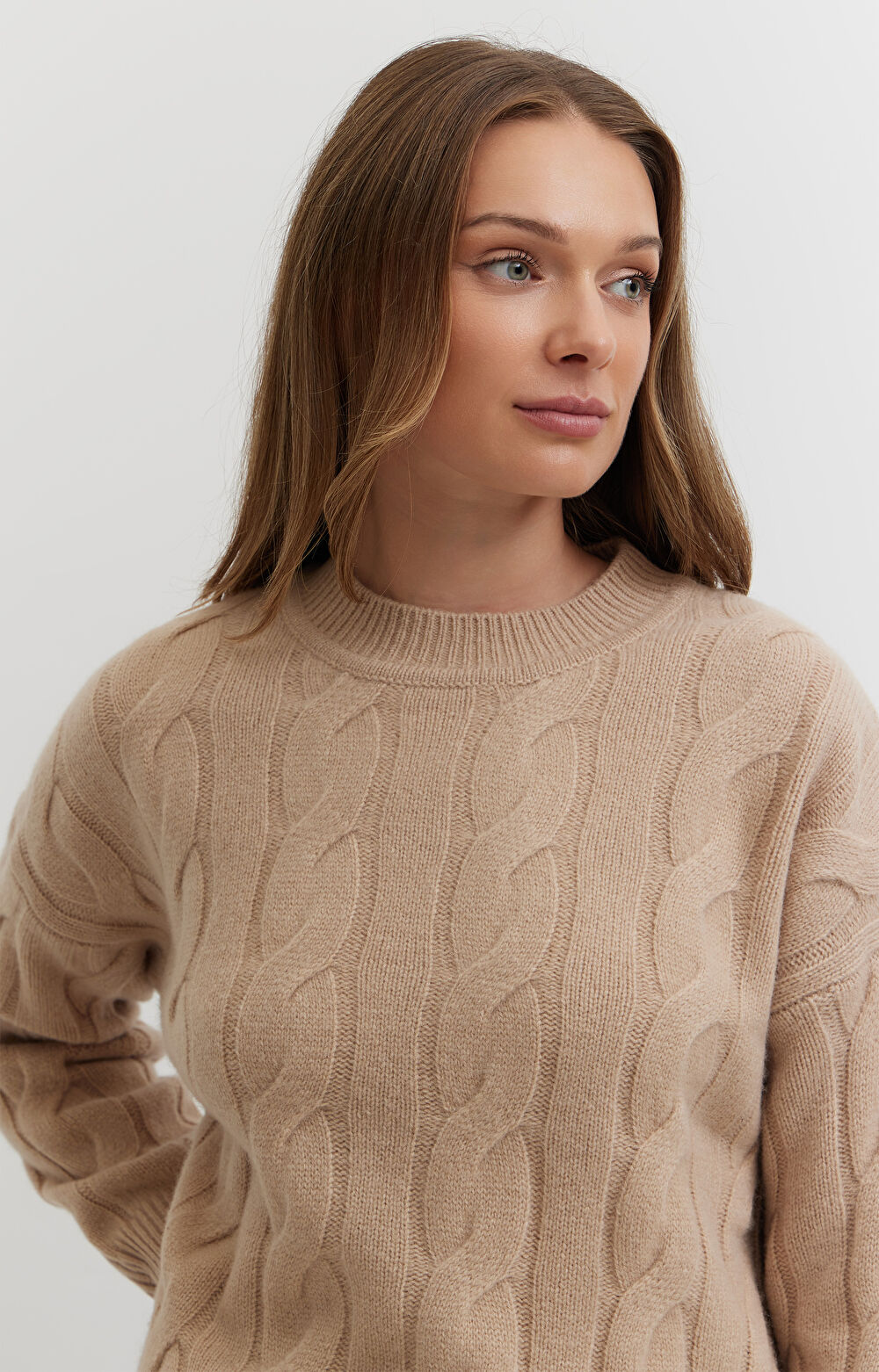 Sweter z wełny merino z warkoczowym splotem - 4