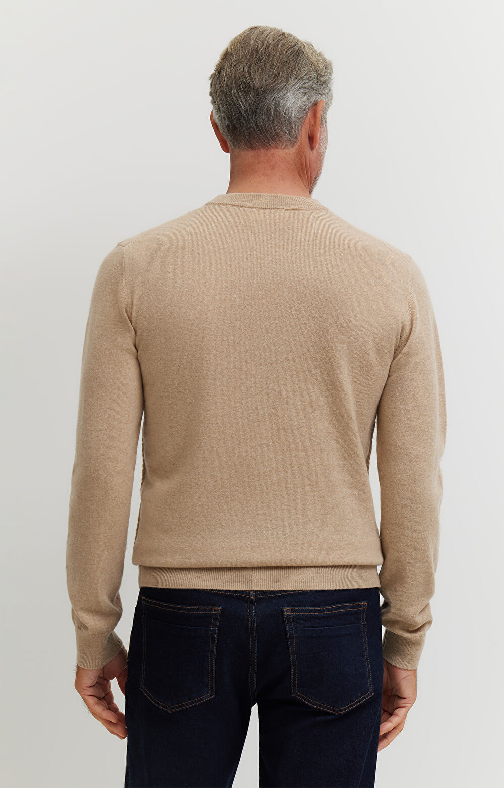 Sweter z wełny merino ze splotem - 2