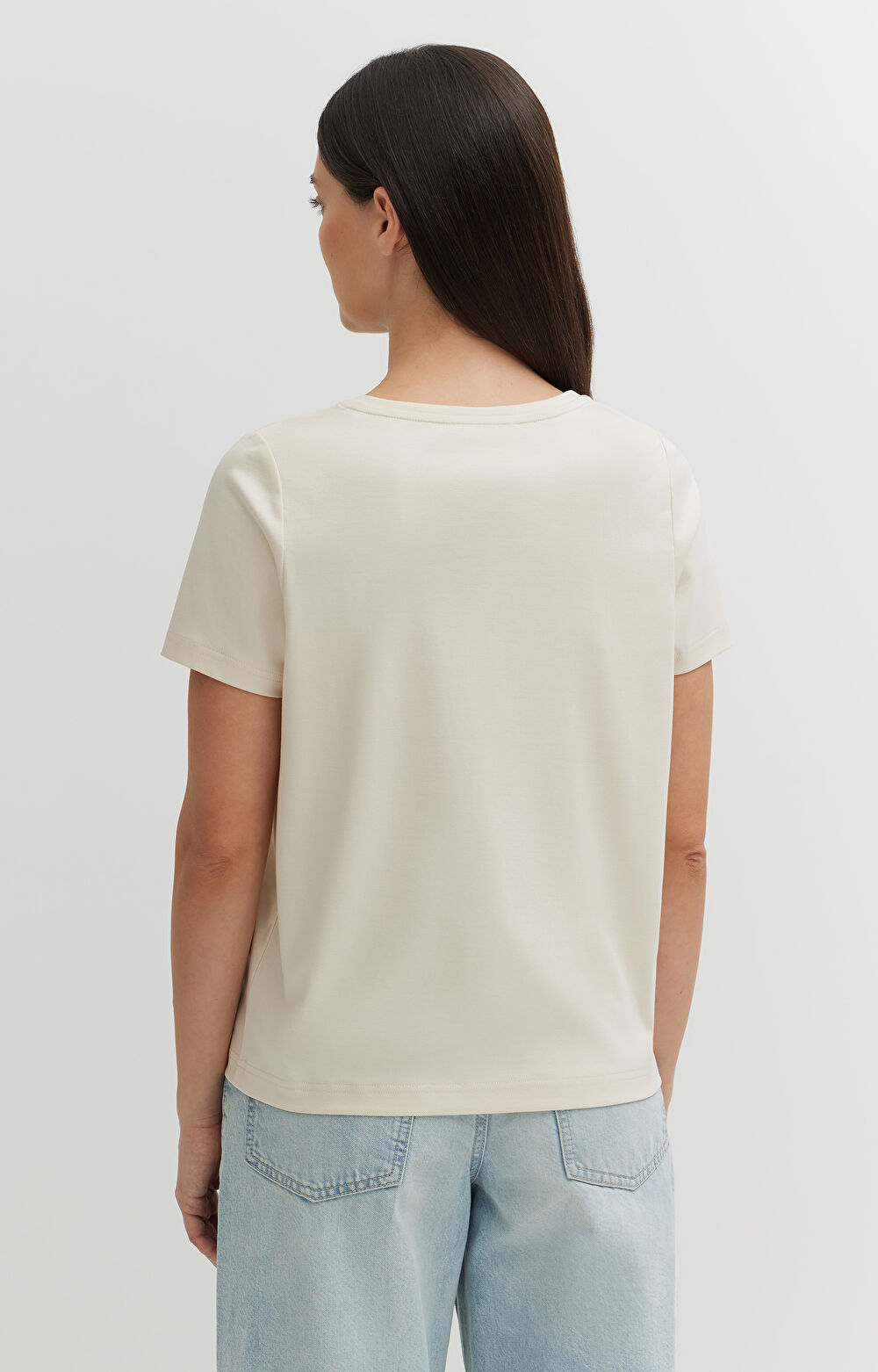 T-shirt v-neck z bawełny podwójnie merceryzowanej - 4