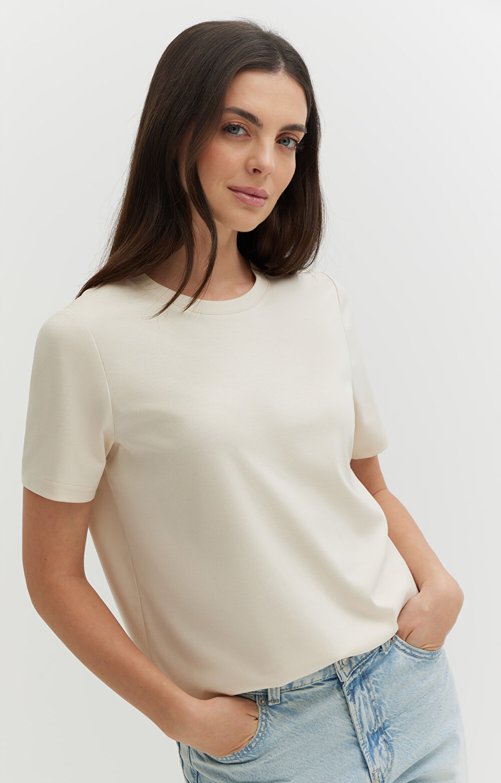 T-shirt z bawełny podwójnie merceryzowanej