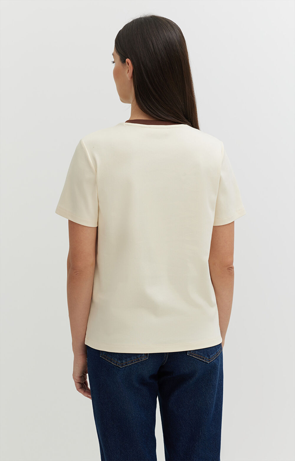 T-shirt z bawełny organicznej z kontrastem - 4