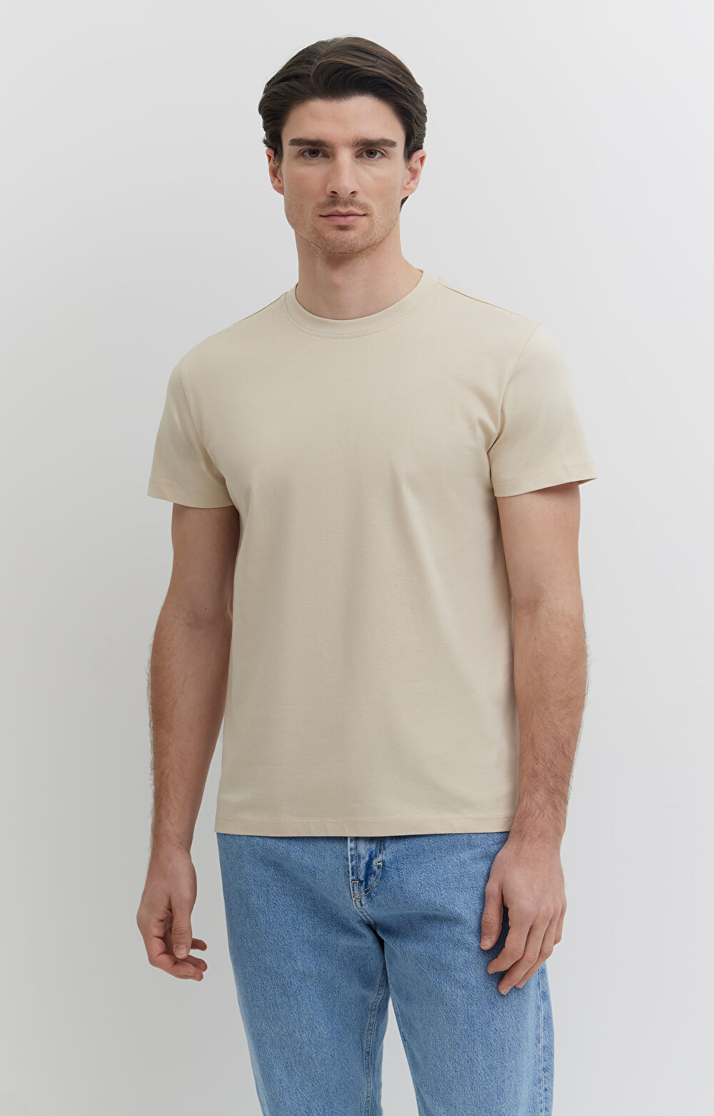 Gładki t-shirt z bawełny organicznej - 3