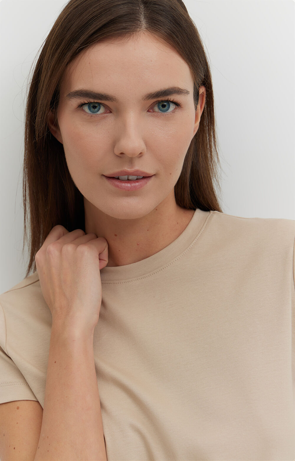 T-shirt slim z bawełny merceryzowanej - 3