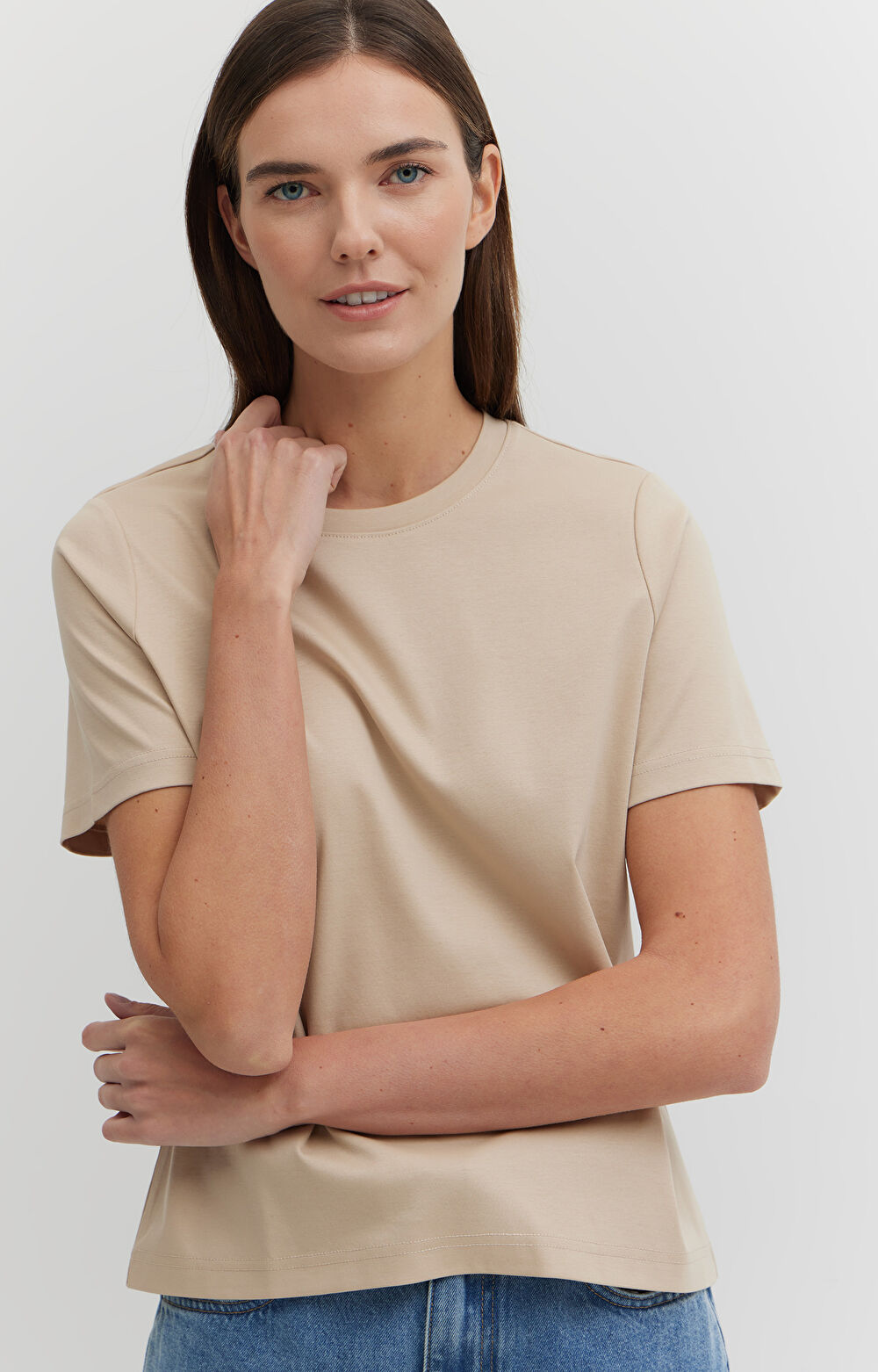 T-shirt regular z bawełny merceryzowanej - 4