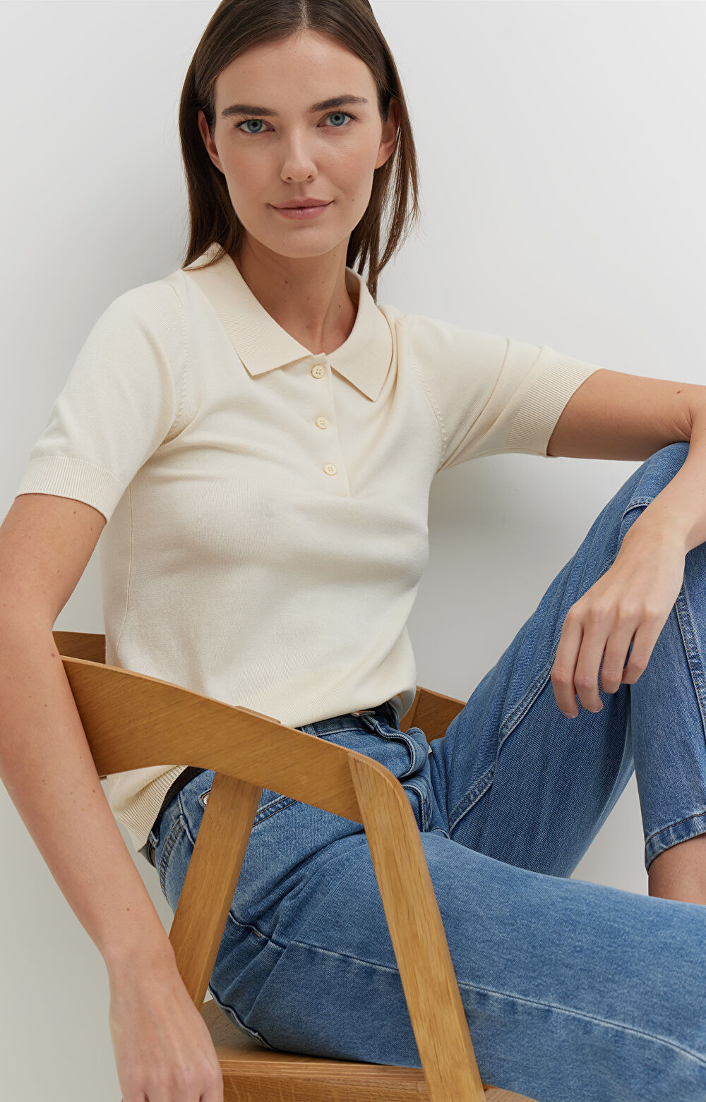 Sweter z kołnierzem polo - 5