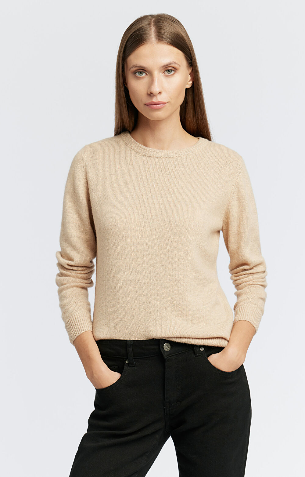 Gładki sweter z dodatkiem alpaki