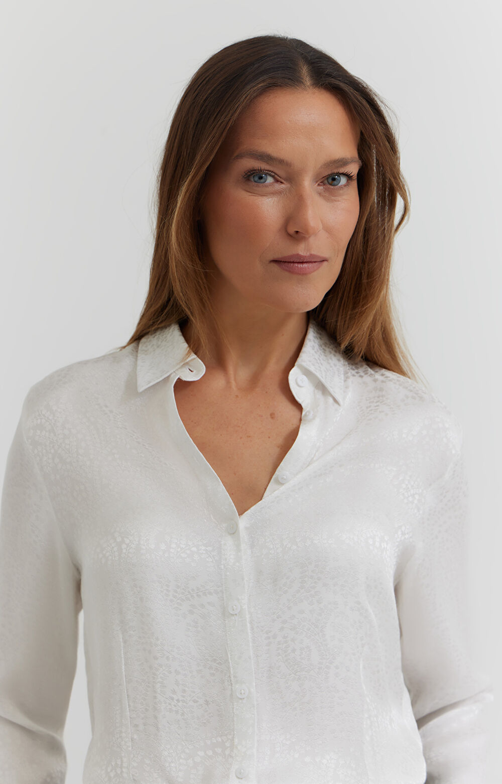 Koszula z żakardowej wiskozy - 6