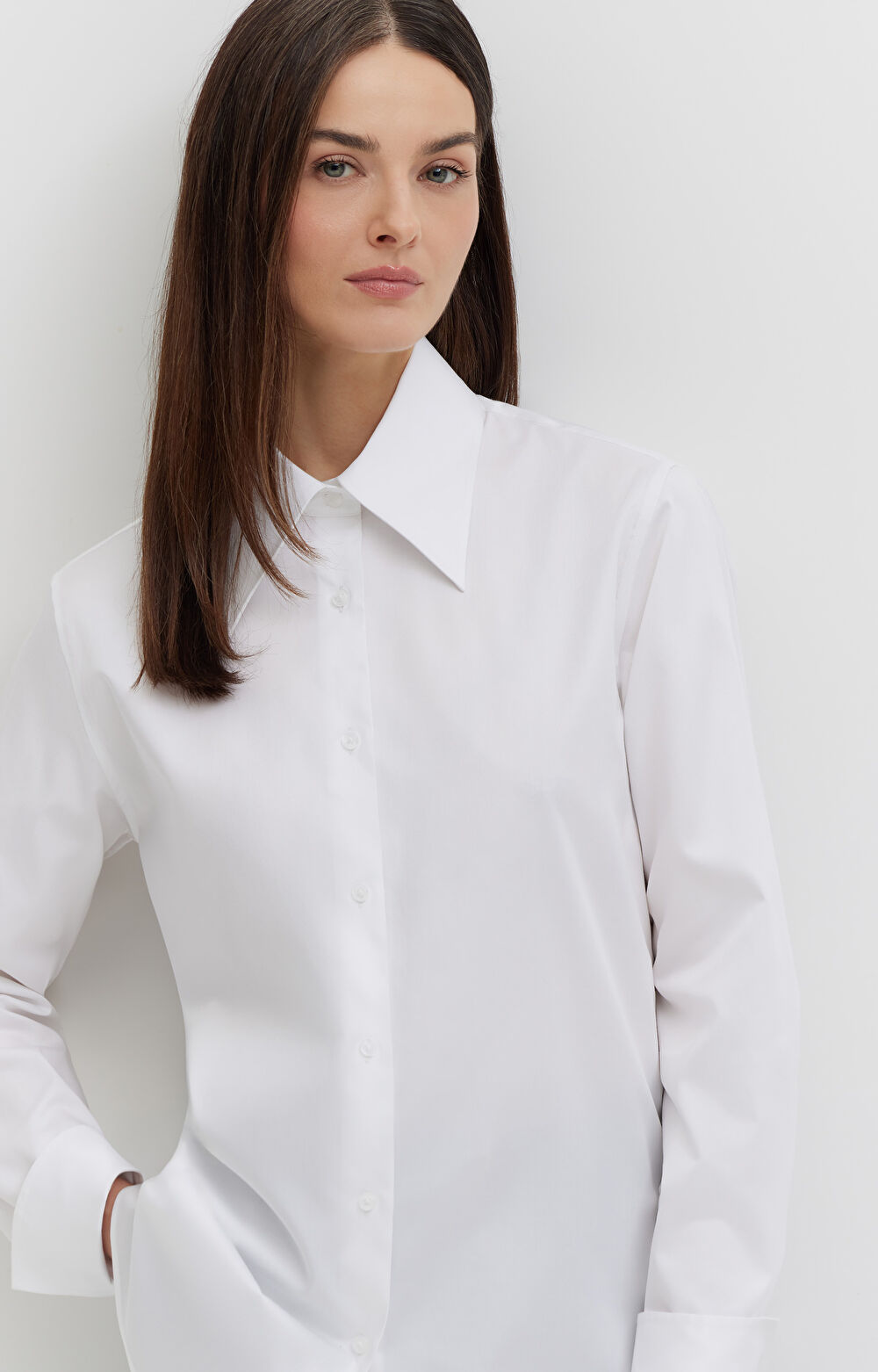 Koszula z satynowej bawełny - 7