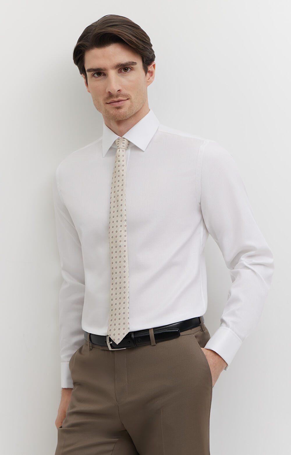 Elegancka koszula w diagonalny wzór - 4