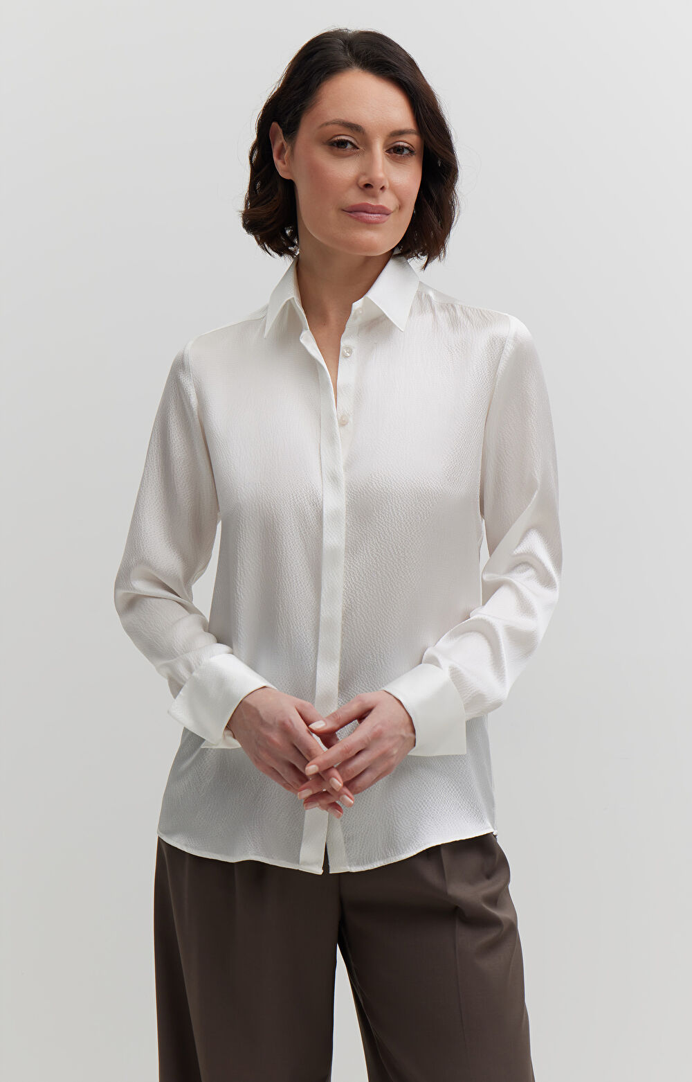 Jedwabna koszula z fakturą - 3