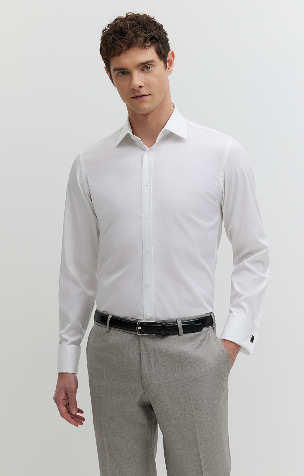 Gładka koszula na spinki - 4