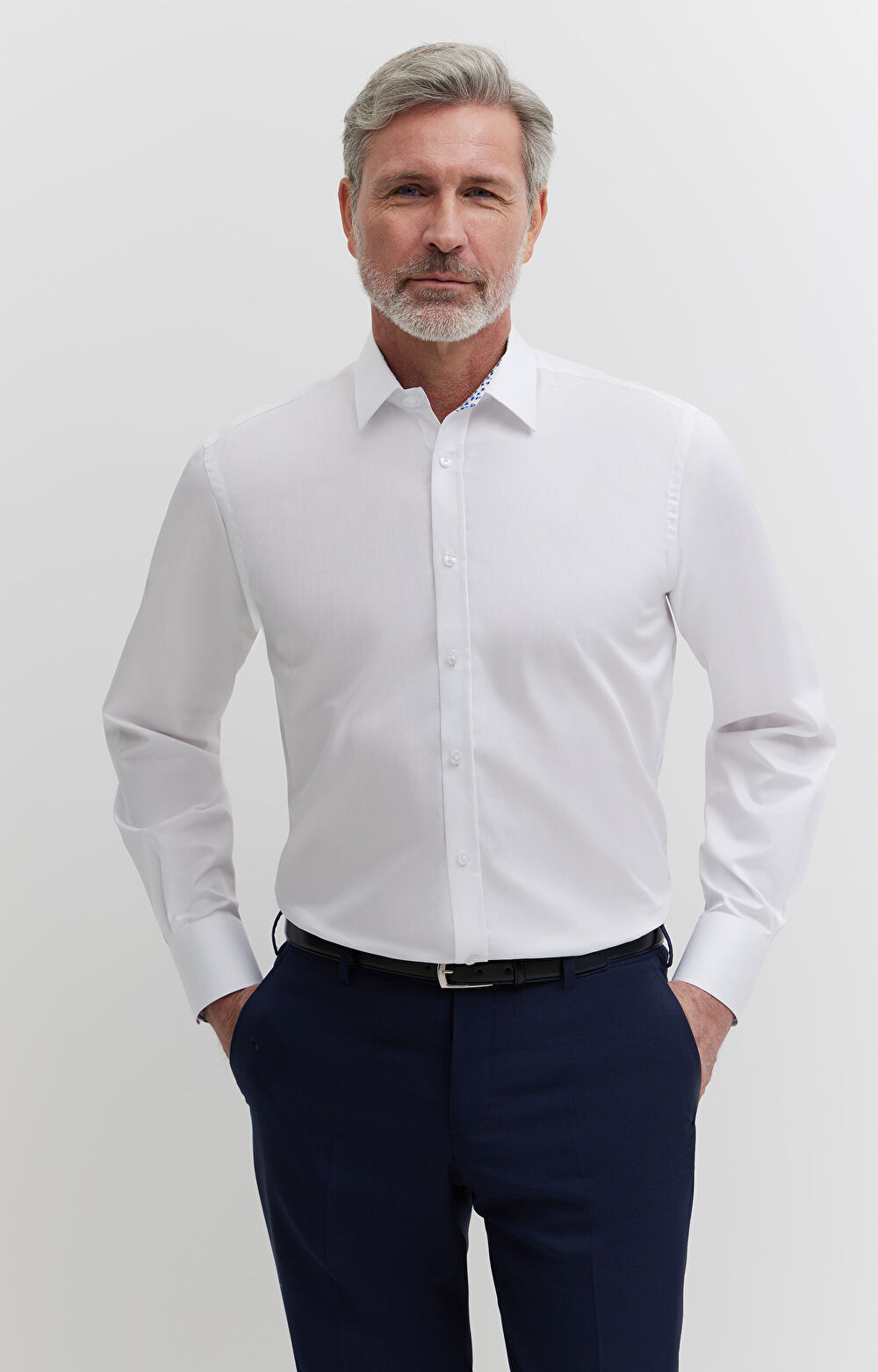 Koszula z diagonalu z kontrastem - 4