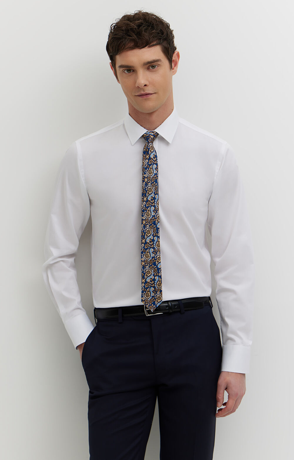 Koszula z diagonalu z kontrastem - 2