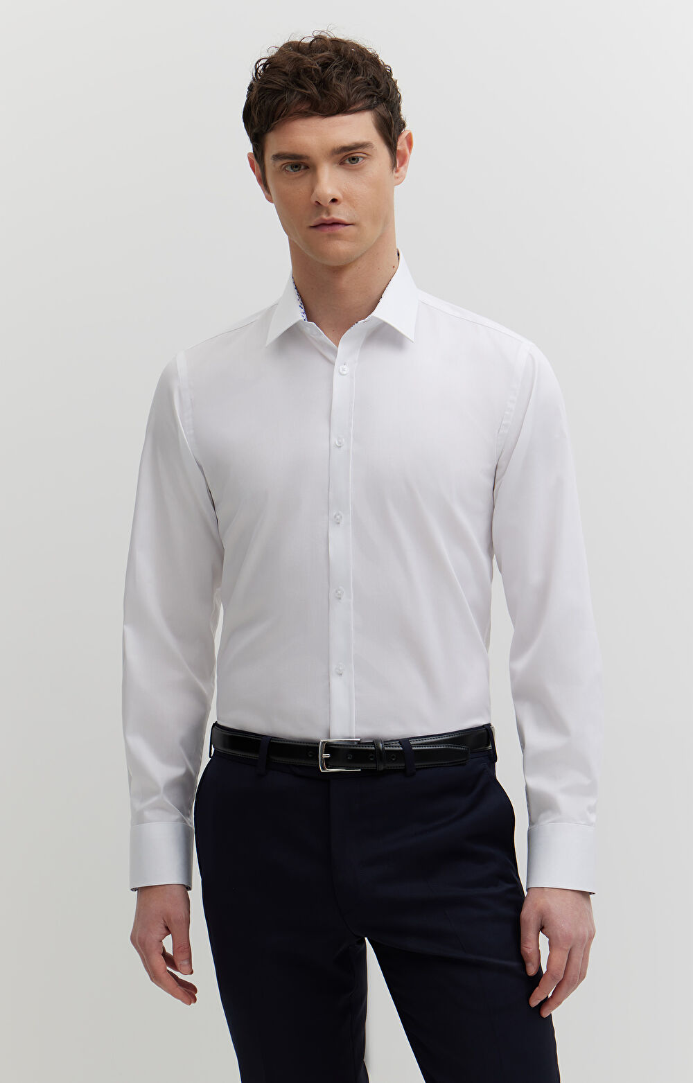 Koszula z diagonalu z kontrastem - 4