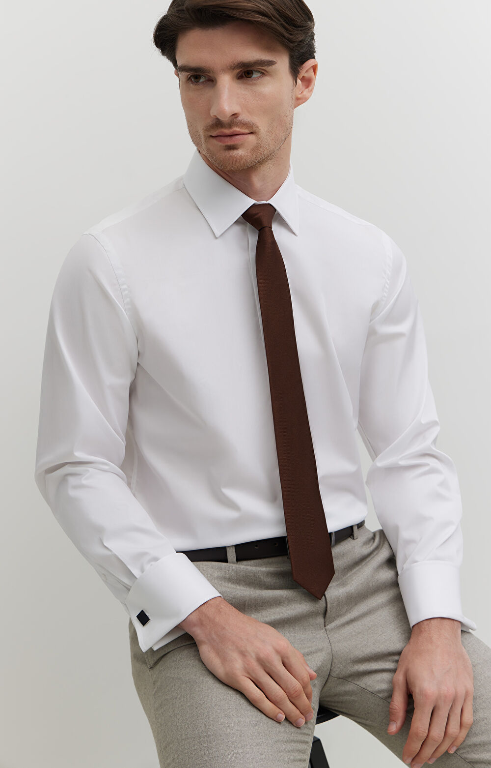 Gładka koszula na spinki - 8