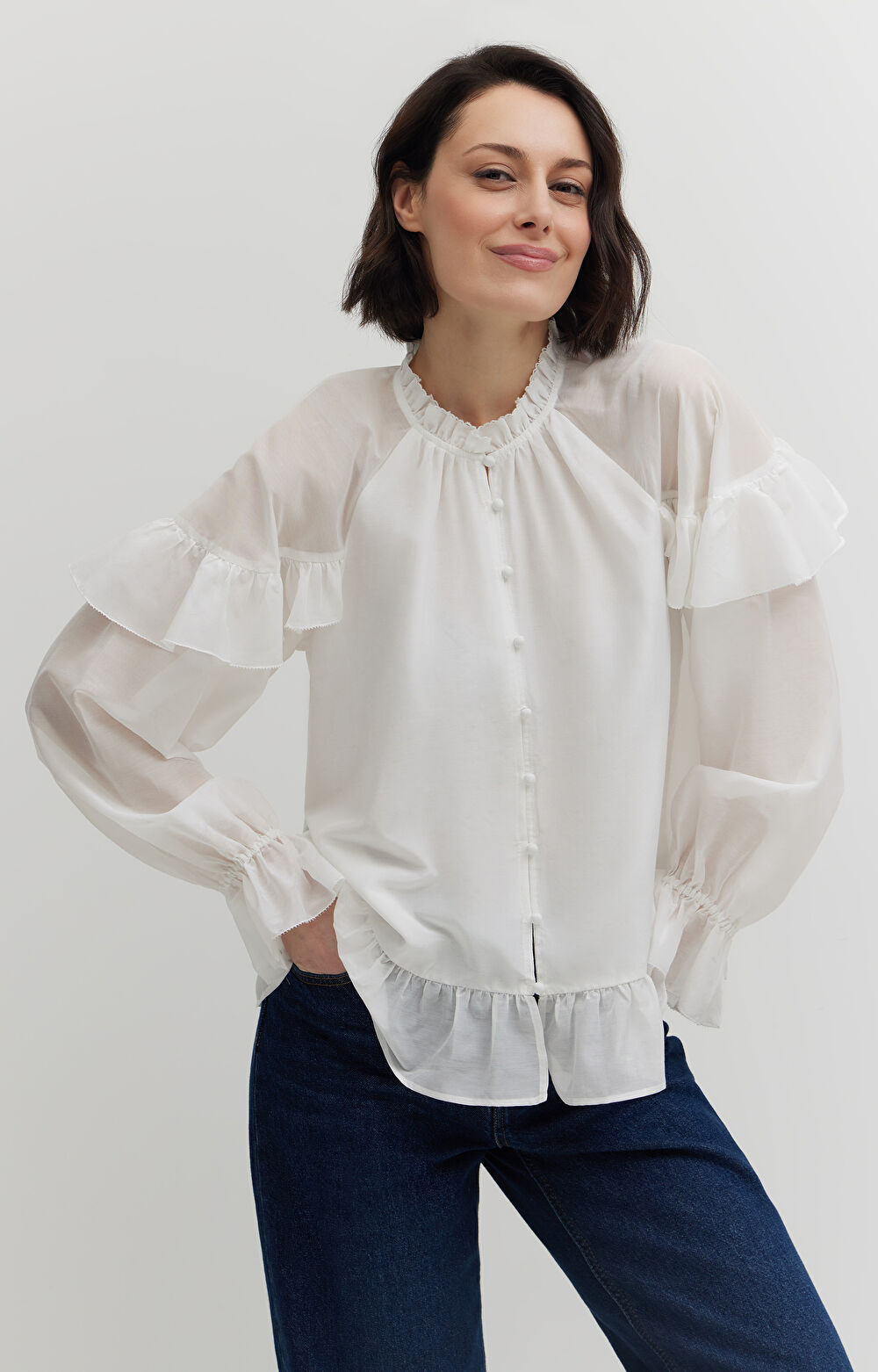 Bawełniana koszula z jedwabiem - 3