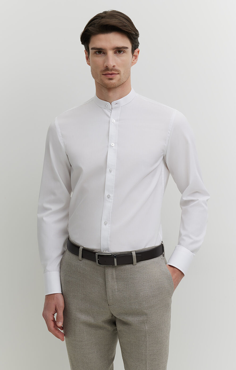 Gładka koszula z popeliny - 2