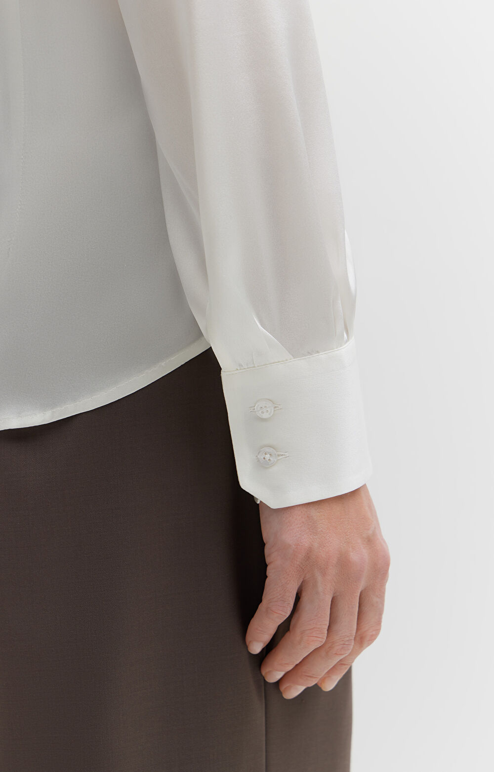 Koszula z jedwabiu z kokardą - 5