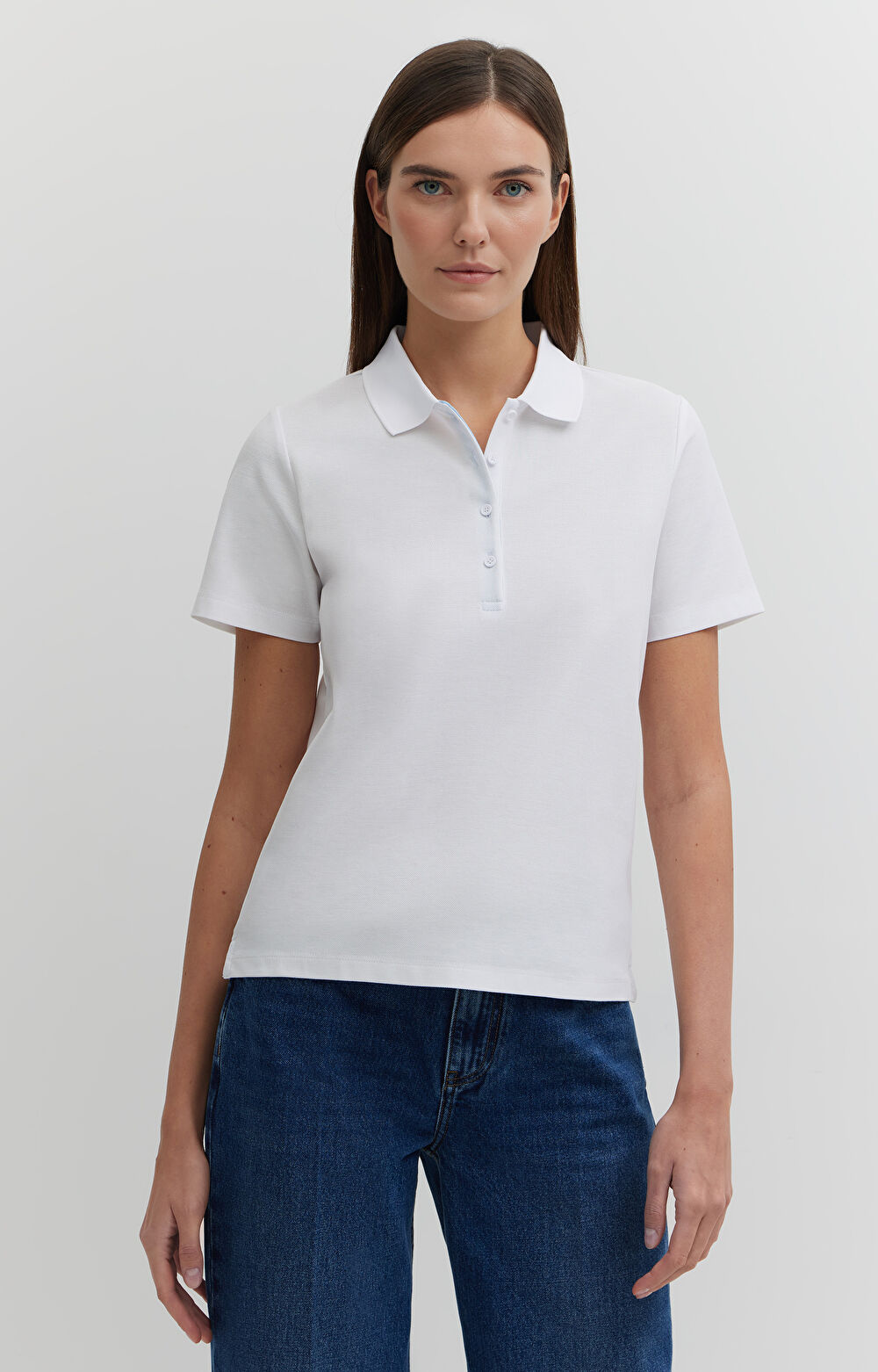 Polo z bawełny merceryzowanej z kontrastem - 2