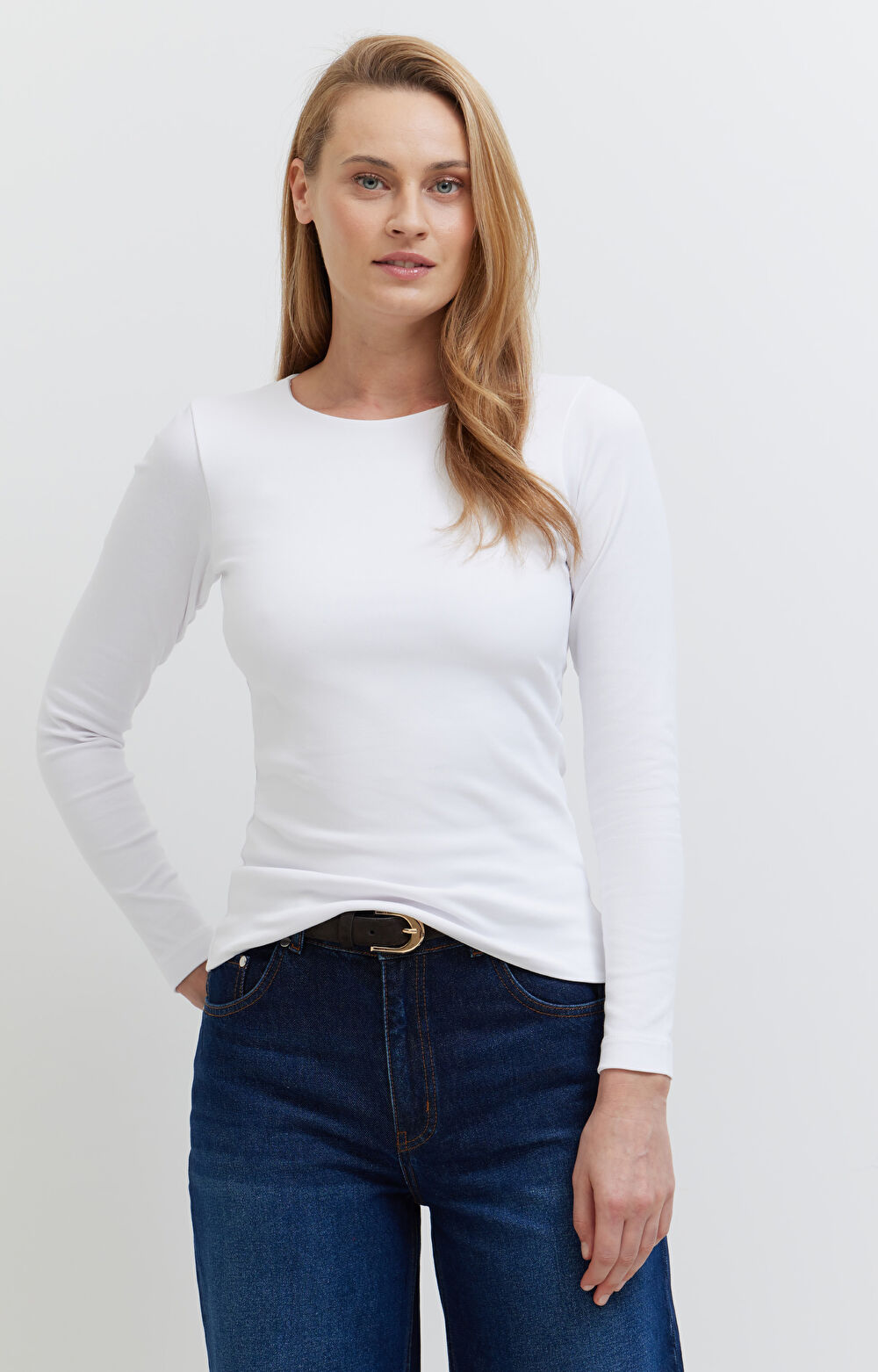 T-shirt z długim rękawem z bawełny merceryzowanej - 5