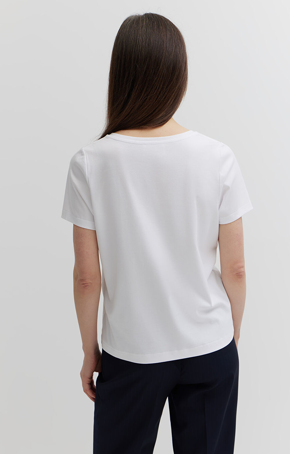 T-shirt v-neck z bawełny podwójnie merceryzowanej - 4