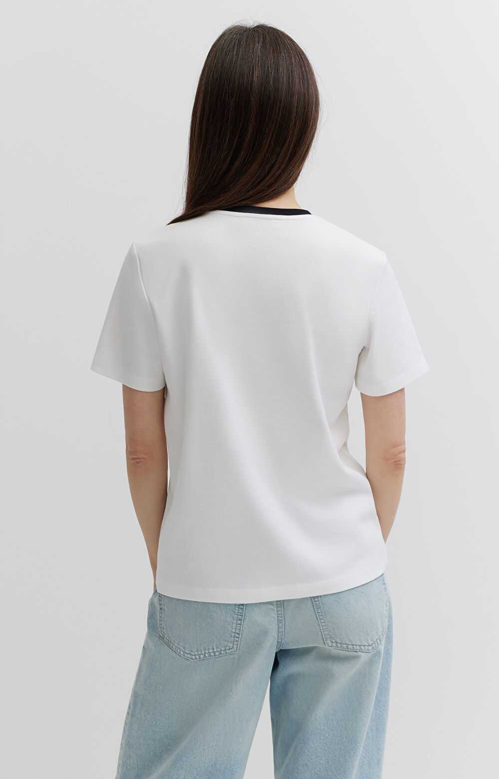 T-shirt z bawełny organicznej z kontrastem - 4