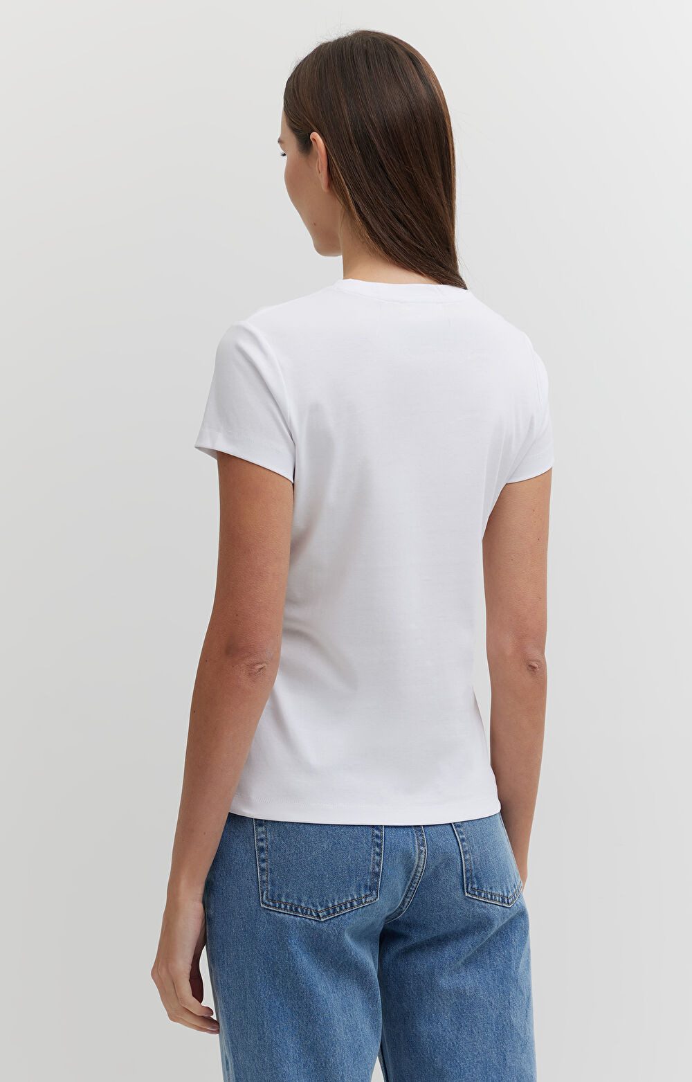 T-shirt slim z bawełny merceryzowanej - 2