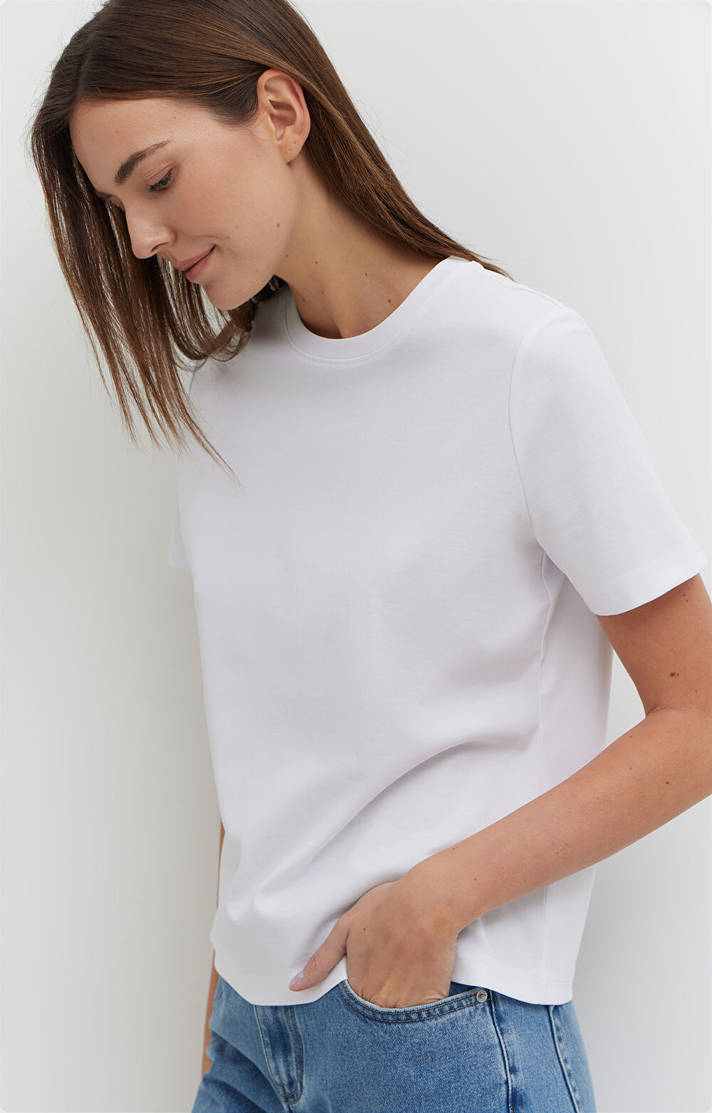 T-shirt regular z bawełny merceryzowanej - 4