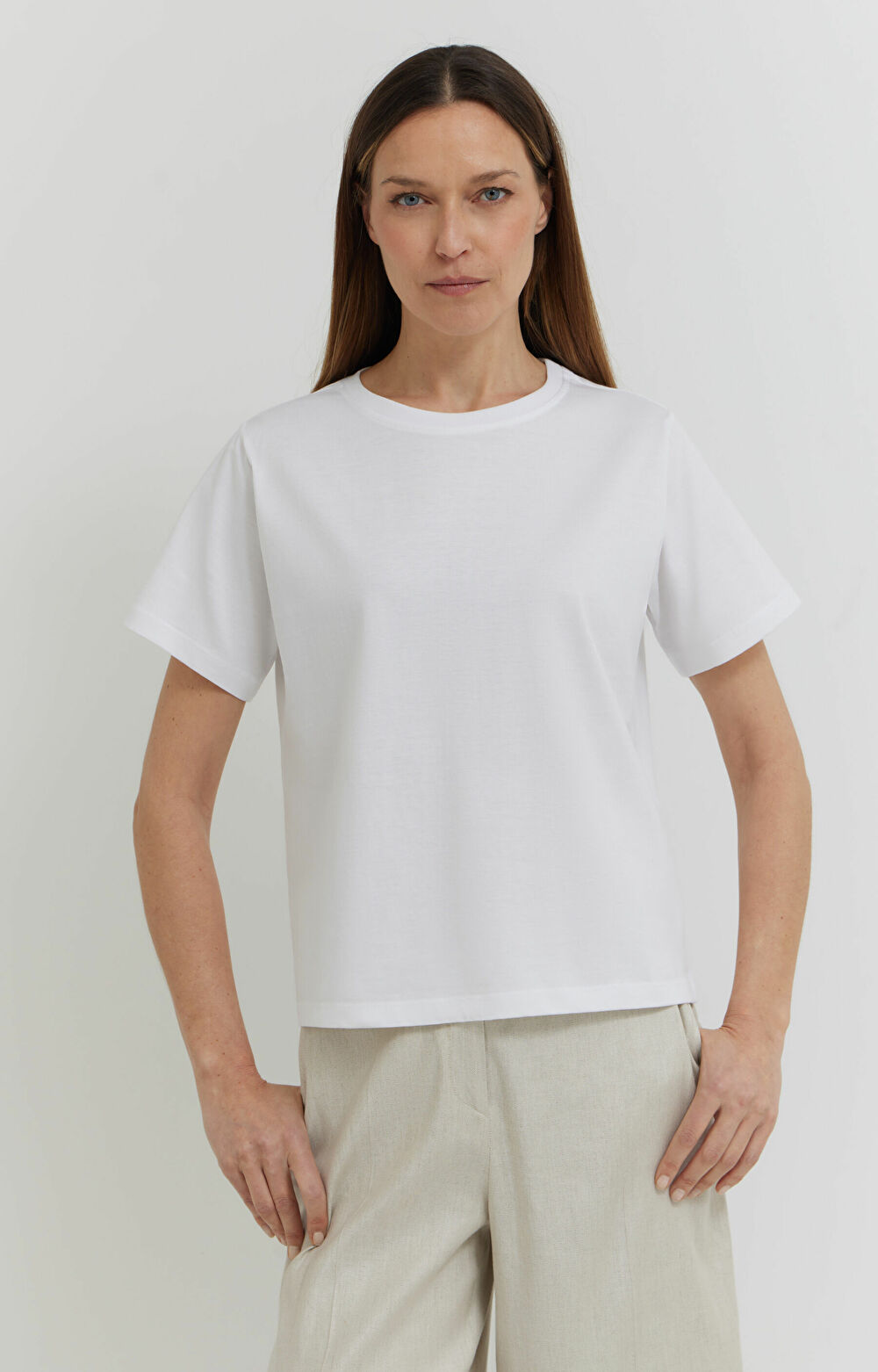 T-shirt regular z bawełny merceryzowanej - 3