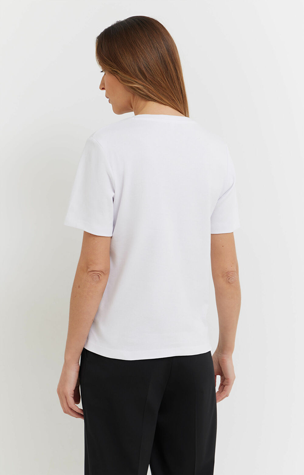 Gładki t-shirt z bawełny organicznej - 3