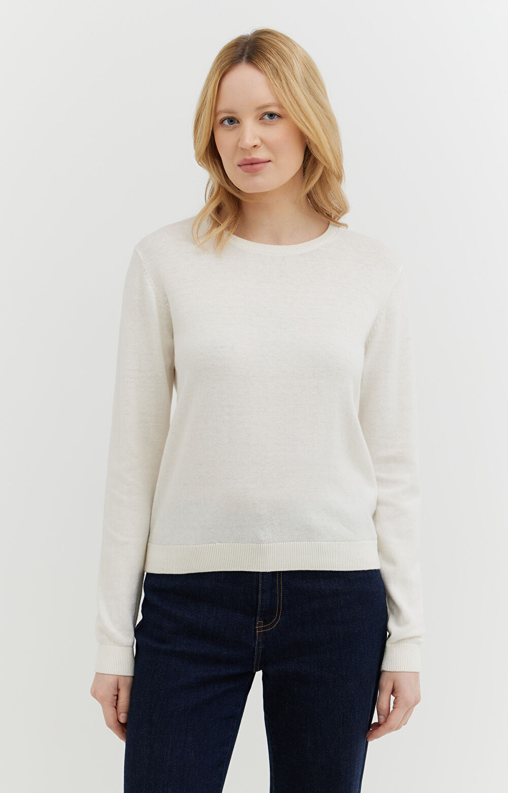 Bawełniany sweter z wełną