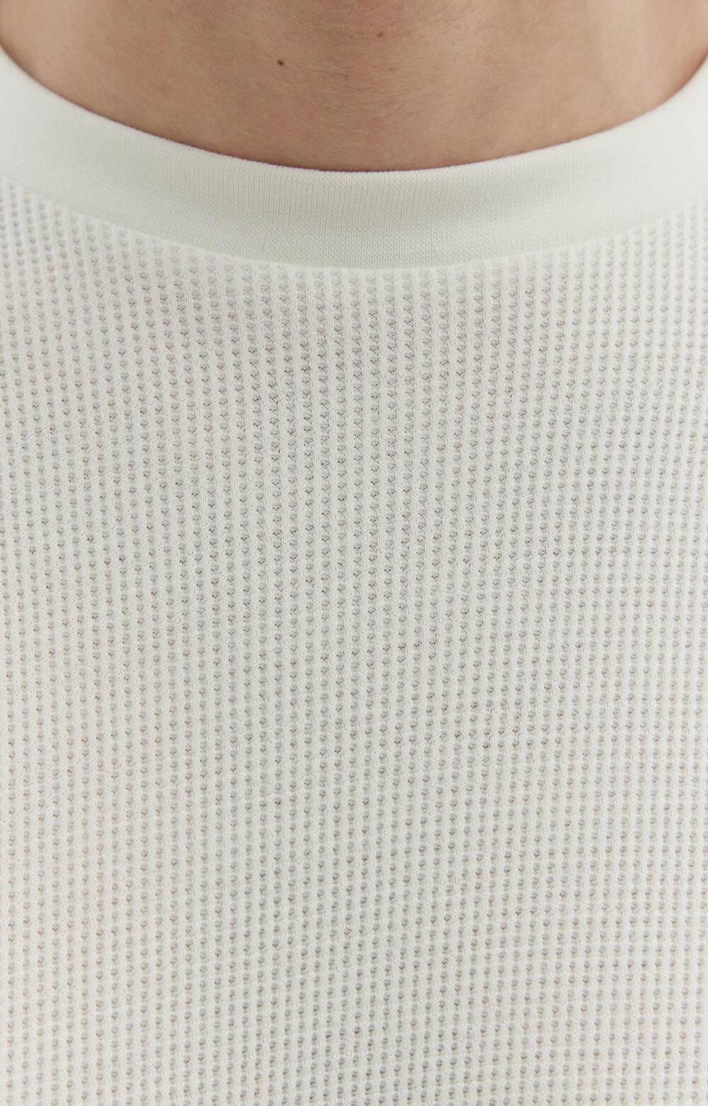 Luźny t-shirt z bawełny organicznej o waflowym splocie