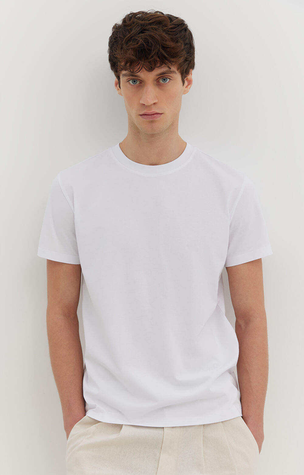 Gładki t-shirt z bawełny organicznej - 6