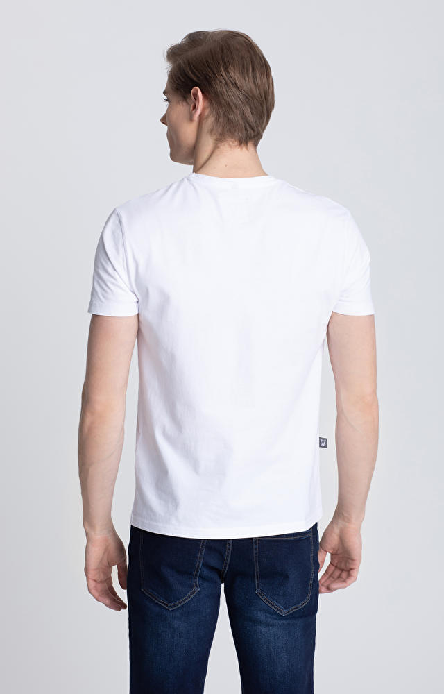 Biały t-shirt męski