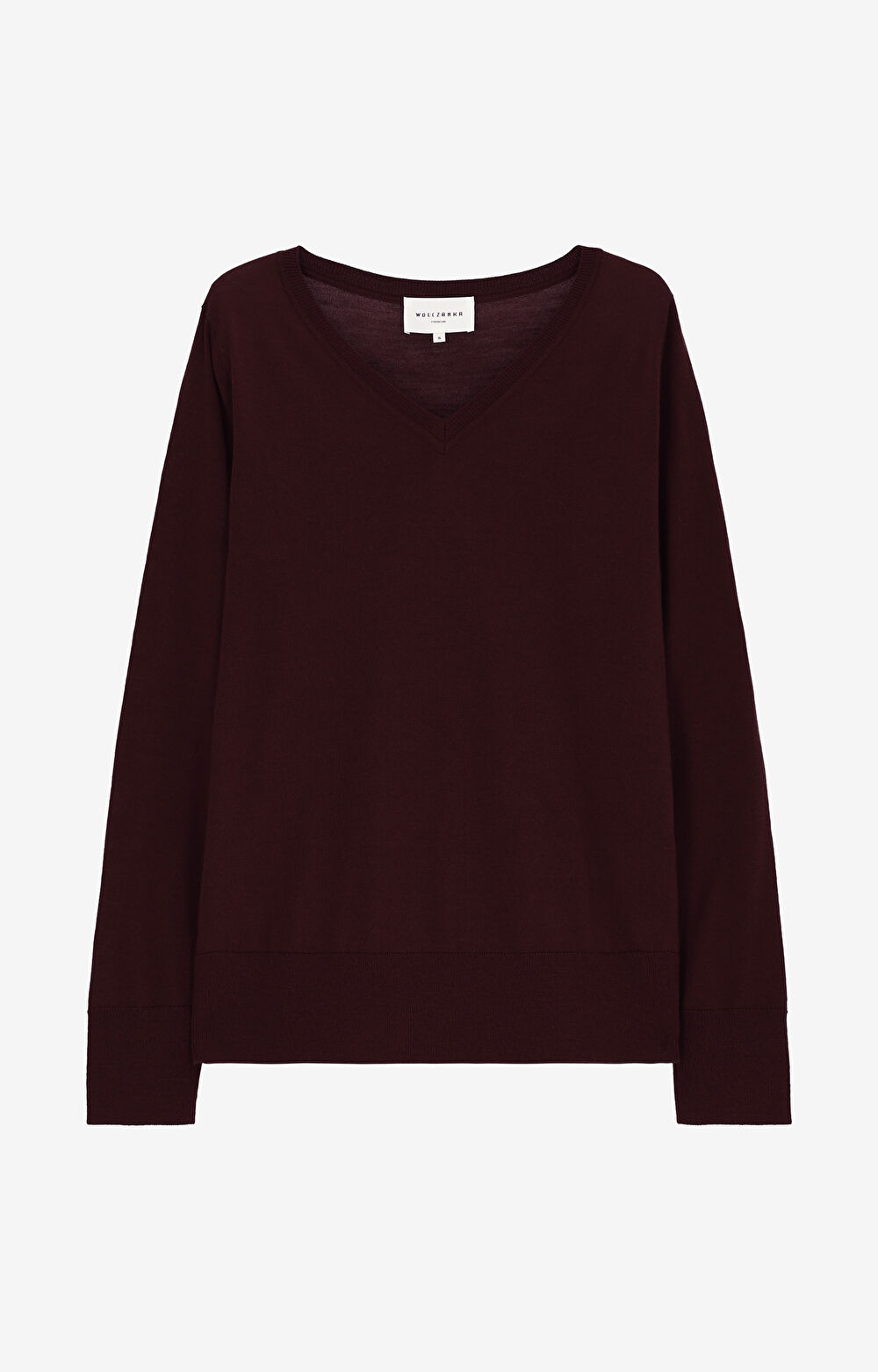 Sweter v-neck z wełny merino - 2